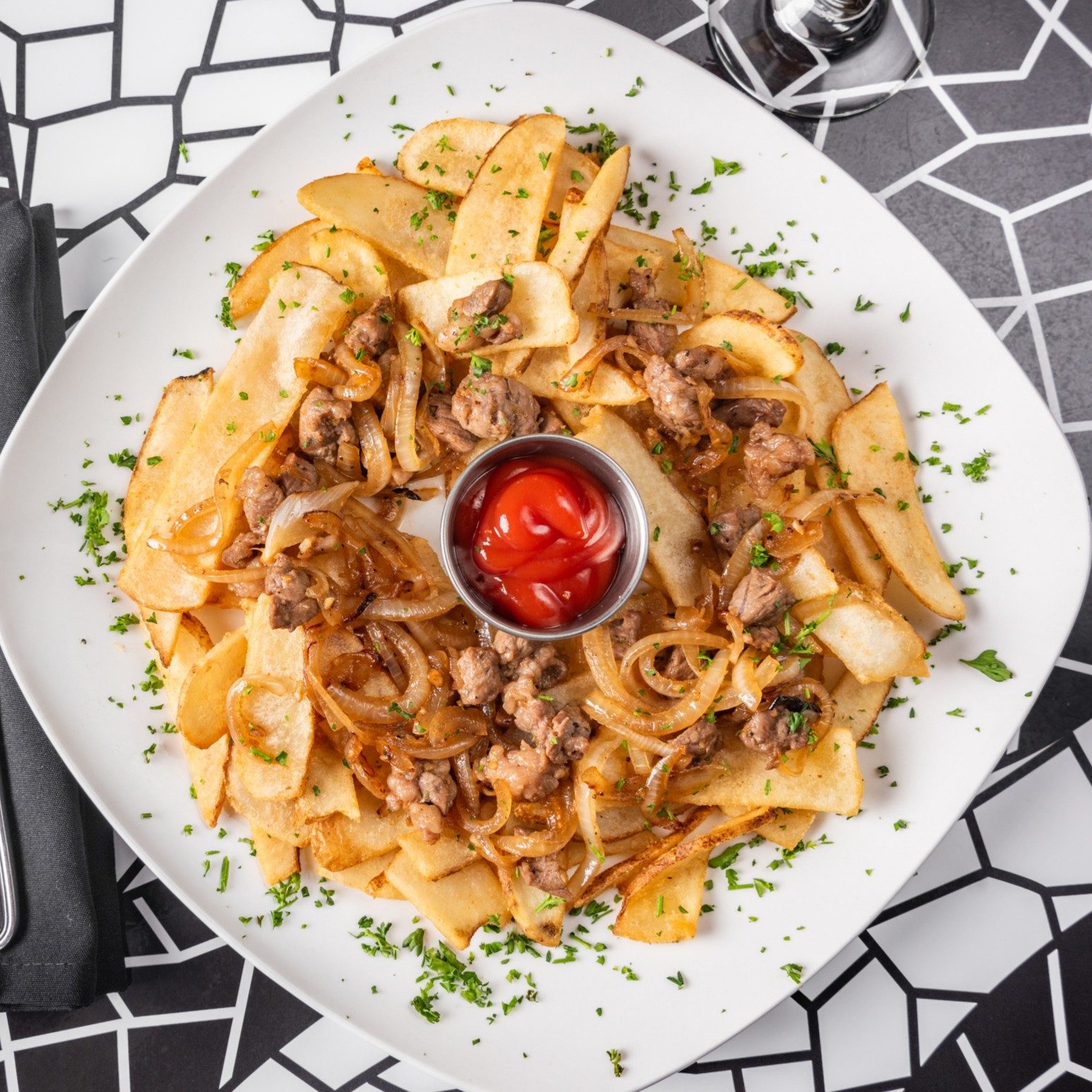 BEEF & CHIPS.